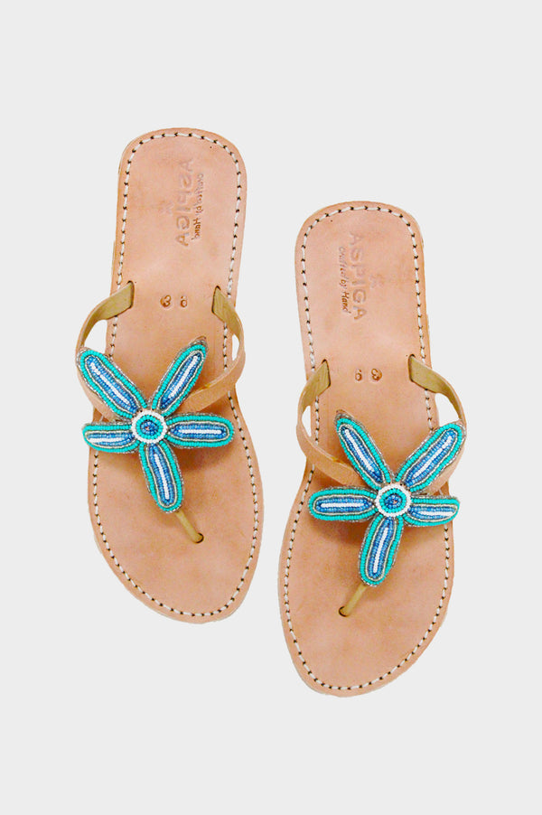 Flower-Star-Sandals-Sea-Green-White
