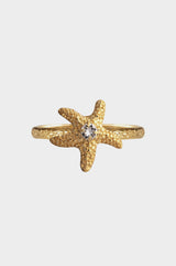Sea-Star-Ring-Gold/Crystal