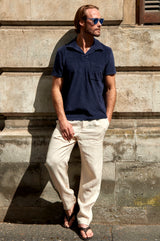 Men's Towelling Polo Shirt | Navy