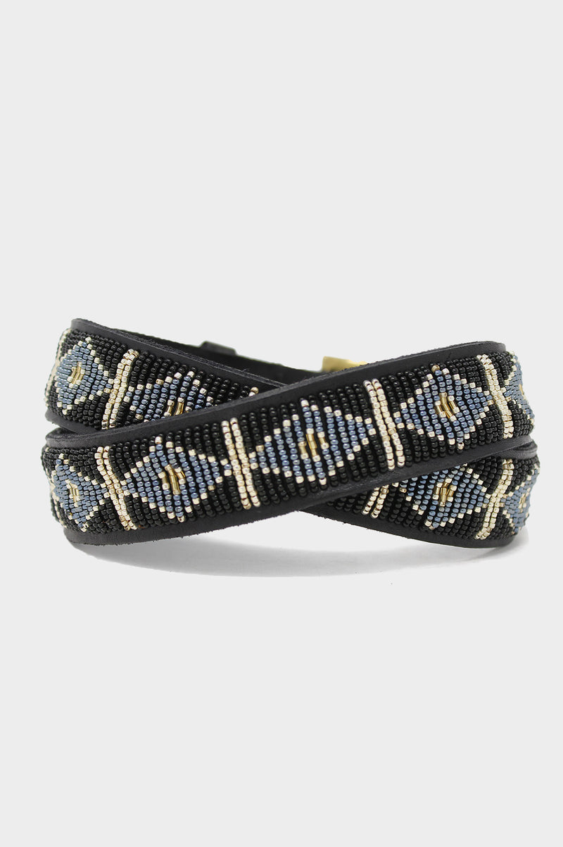 Triangle Leather Belt | Black