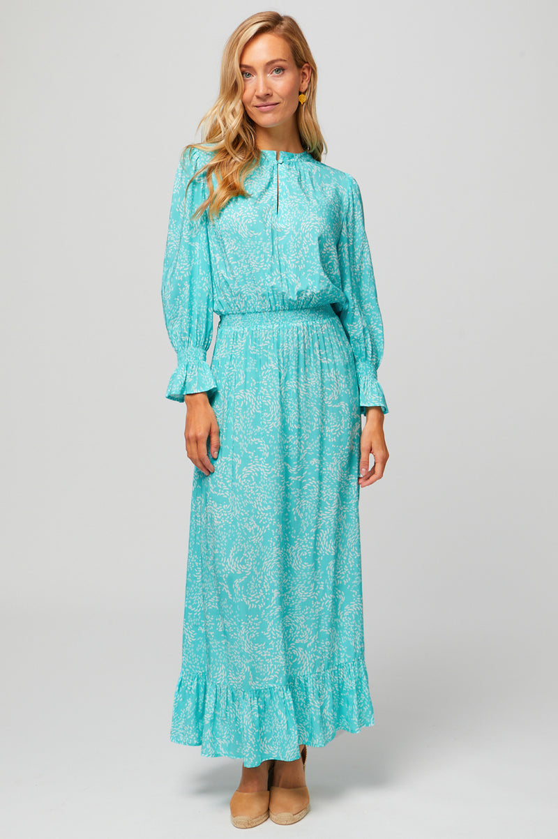 Maeve-Tea-Dress-Swirl-Turquoise/White