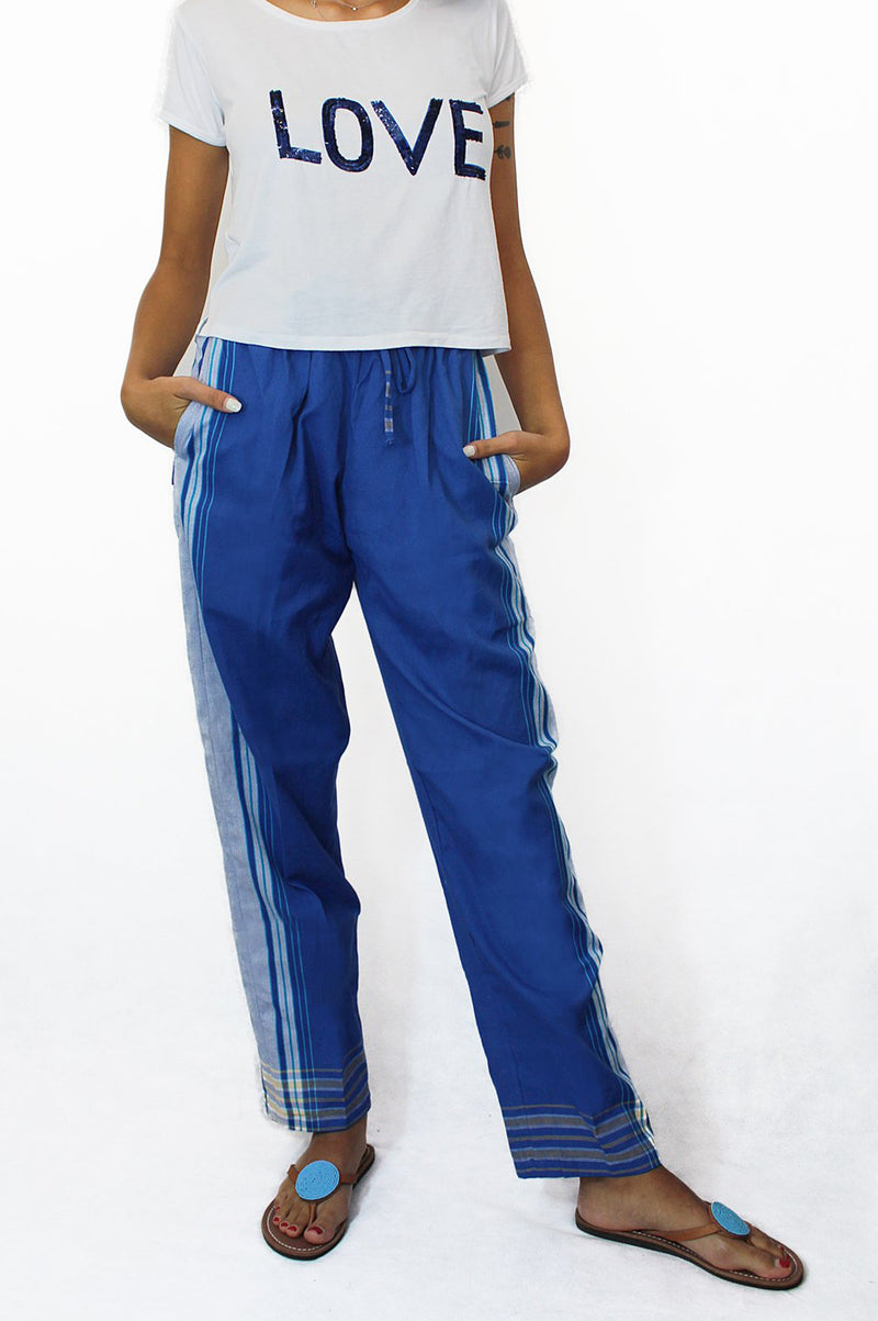 Unisex Kikoy Trousers | Blue - Aspiga