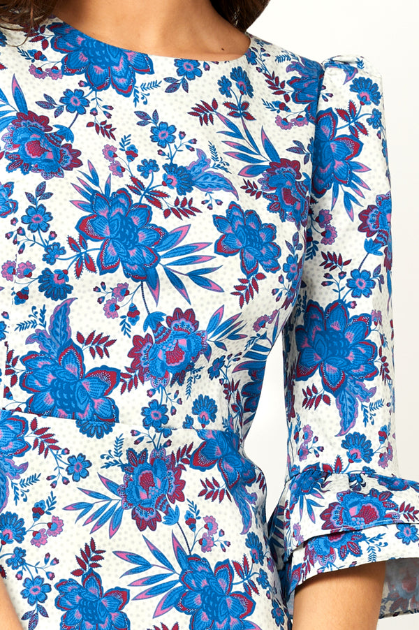 Victoria-Printed-Sateen-Dress-Blue-White