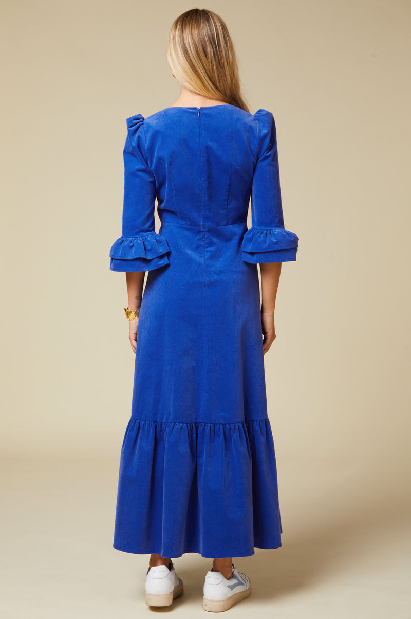 Victoria 3/4 Sleeve-Corduroy-Dress-Bluette