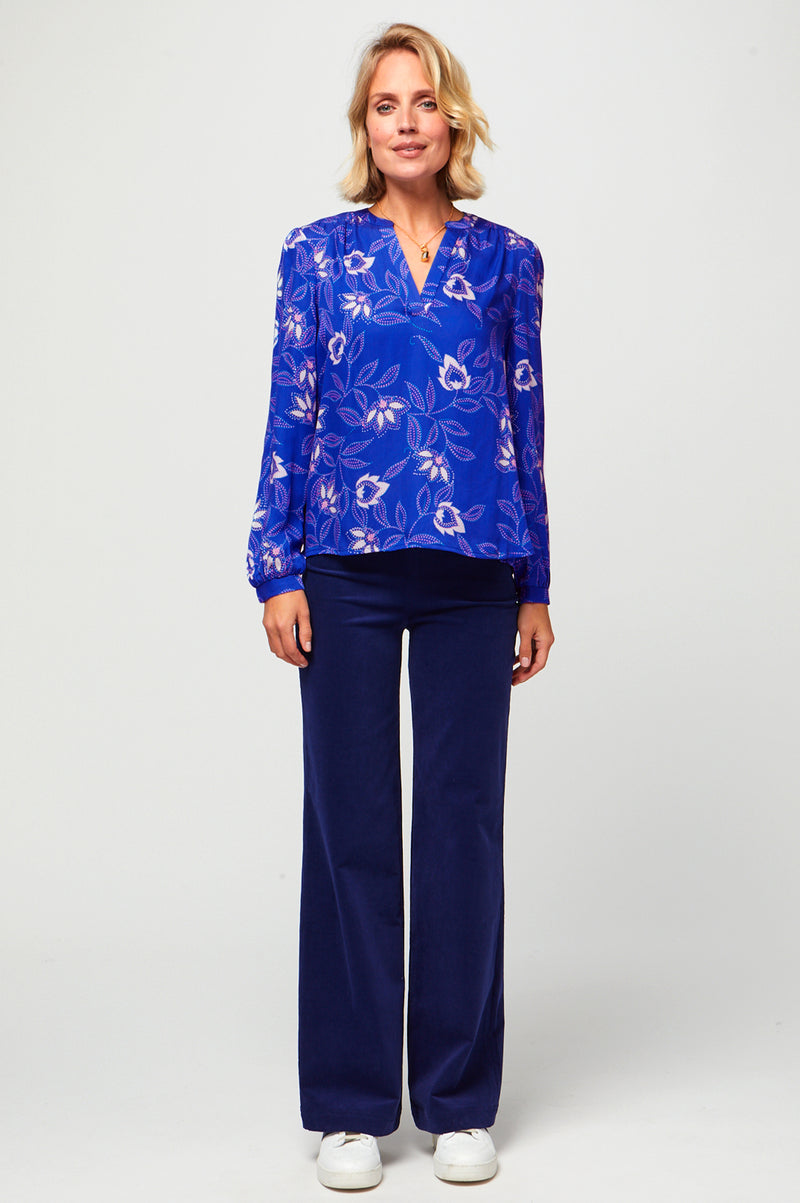 Olivia-Blouse-Waterlily-Cobalt-Purple