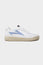 DADA Leather Low Top Trainers | White/Pale Blue