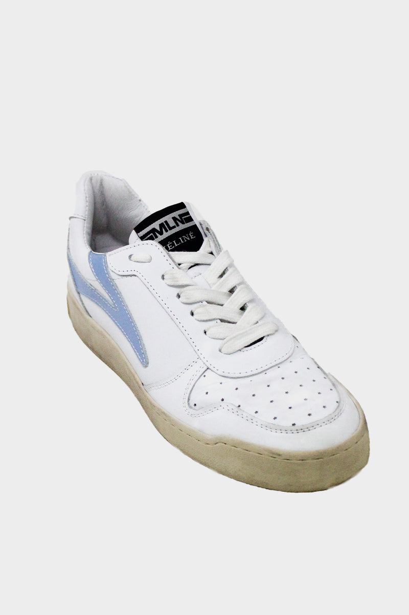 Leather-Low Top-Trainers-White-Pale-Blue
