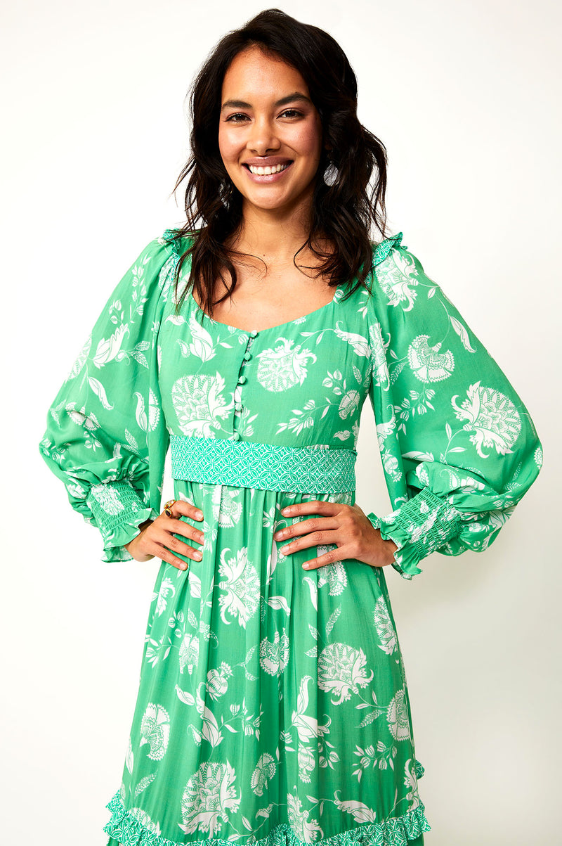 Yasmine Dress | Flower Green