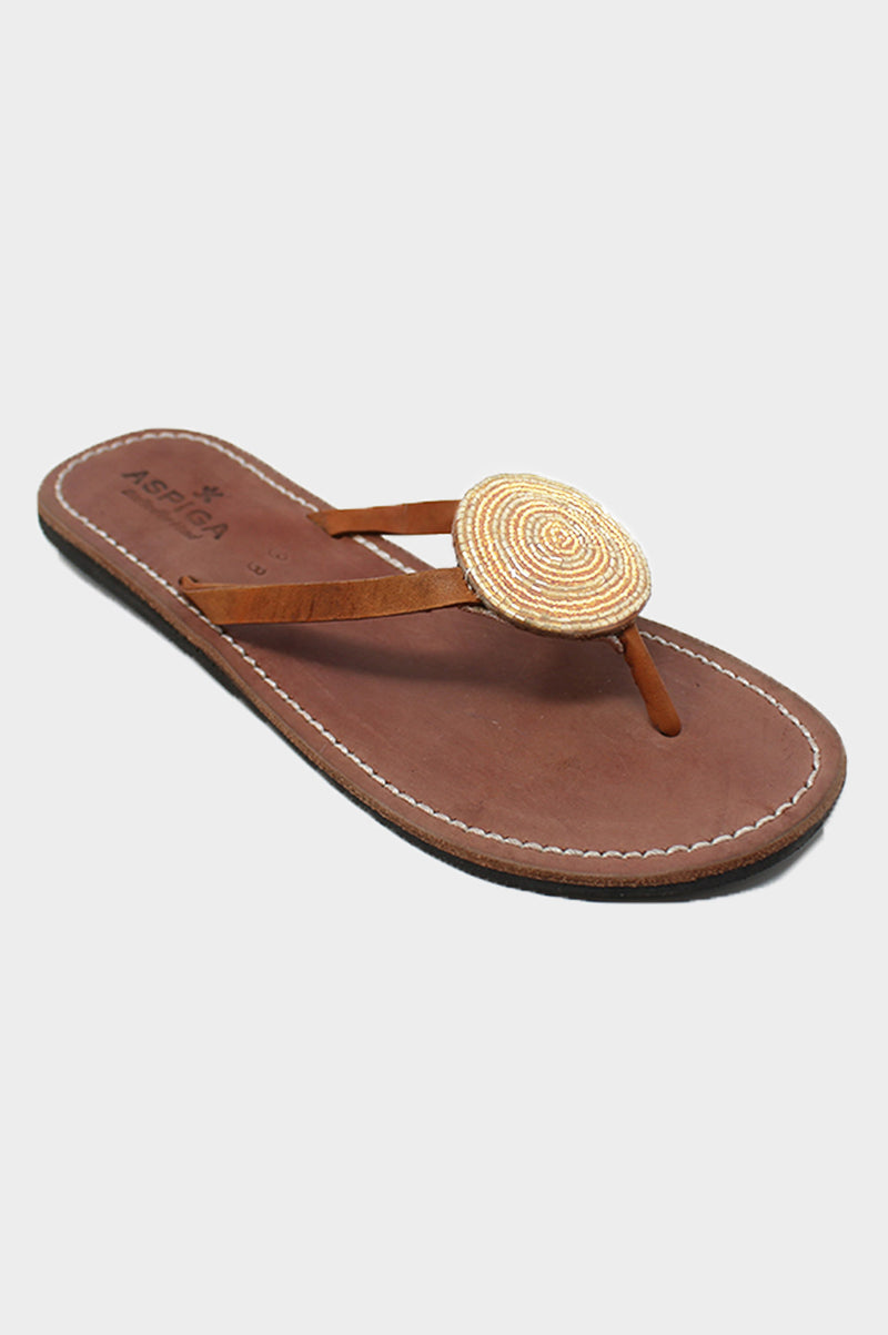 Disc Sandals | Light Gold - Aspiga