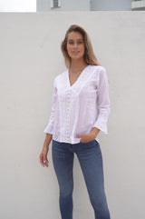 Valentina Embroidered Blouse | White