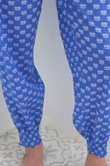 Harem Organic Cotton Trousers | Blue/White