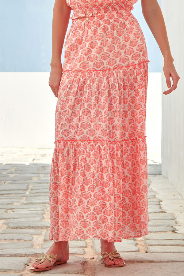 Bea Organic Cotton Skirt | Shell Coral