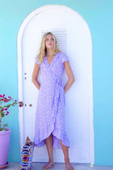 Demi Wrap Dress | Daisy Flower Lilac