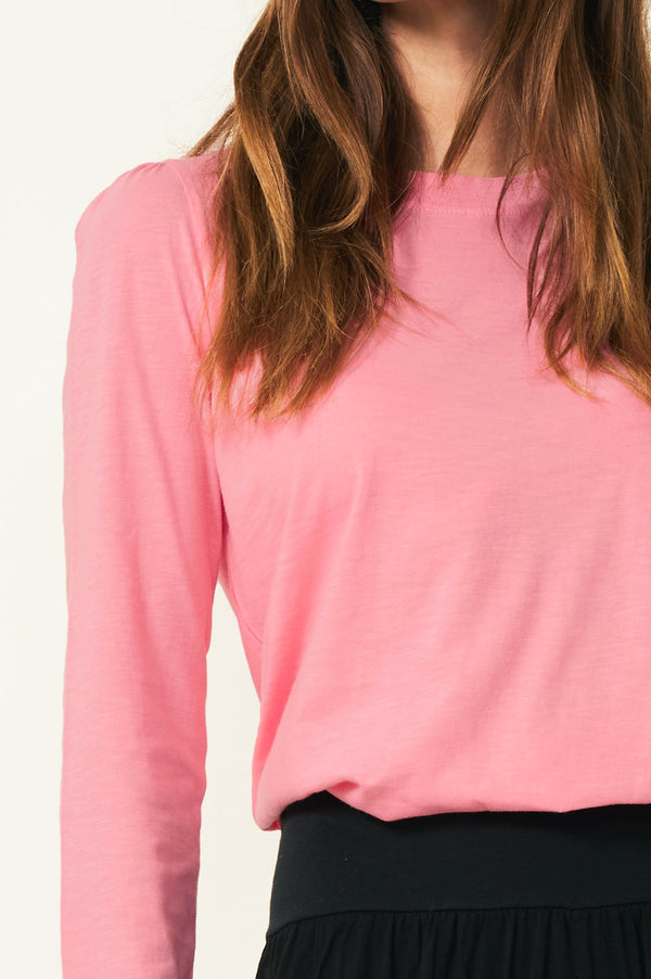 Long-Sleeve-Puff-Shoulder-T-Shirt-Bubble-Pink