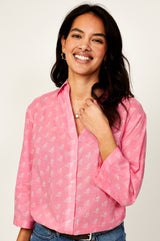 Cecilia Shirt | Willow Pink/ White