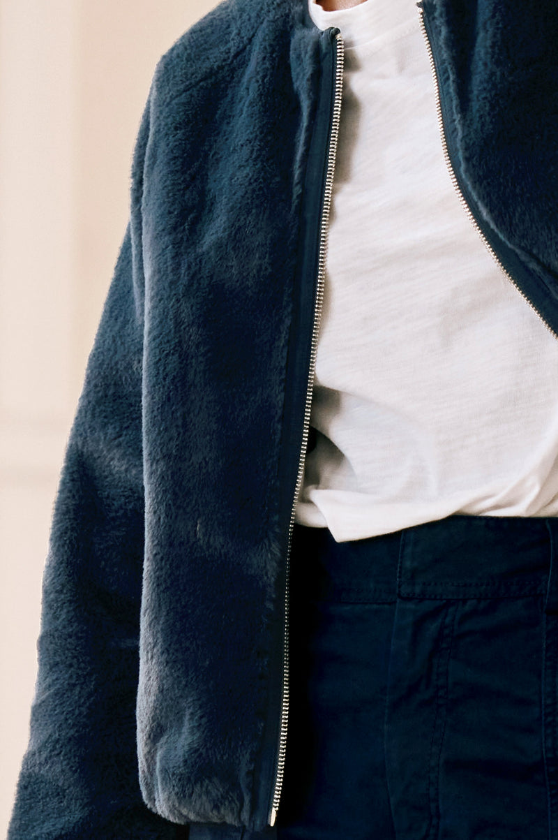 faux fur bomber jacket zara