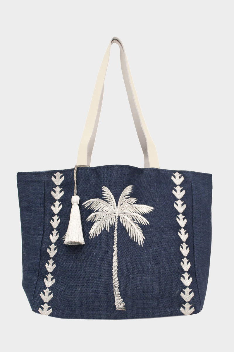 Palm-Tree-Jute-Beach-Bag-Navy-Silver