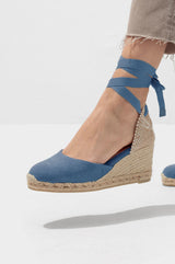 Carina Canvas Wedge Espadrilles | Denim