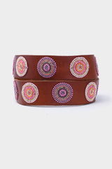 Disc Leather Belt | Dusty Pink