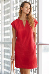 Dori Linen Dress | Red