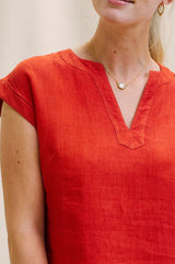 Dori Linen Dress | Red