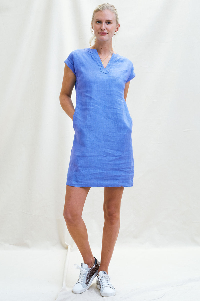 Dori Linen Dress | Marina Blue