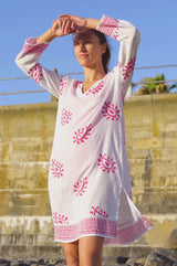 Guadalupe Short Tunic | Paisley White/Pink