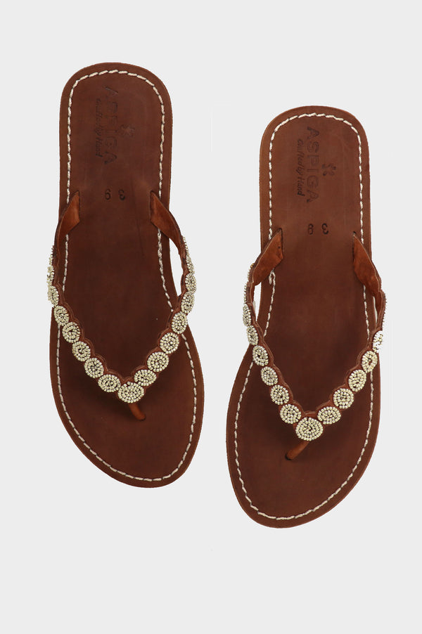 Evy Soft Sole Leather Sandals | Light Gold