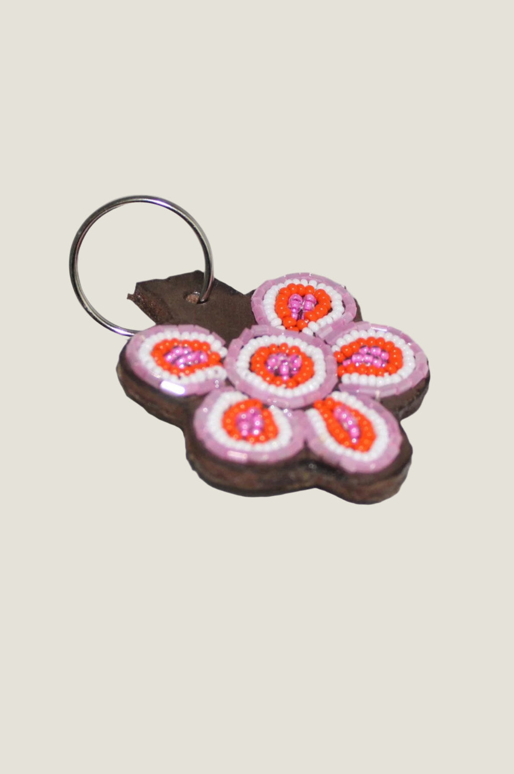 Flower Keyring Pink White Orange