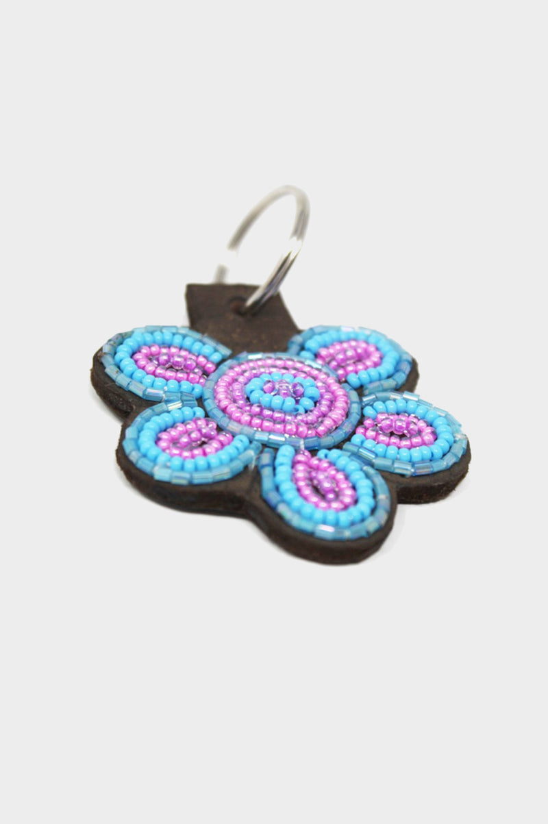 Flower Keyring | Turquoise/Pink