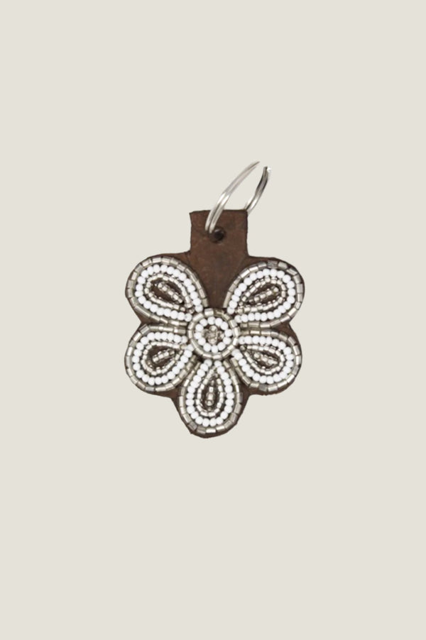 Flower Keyring | White/Silver