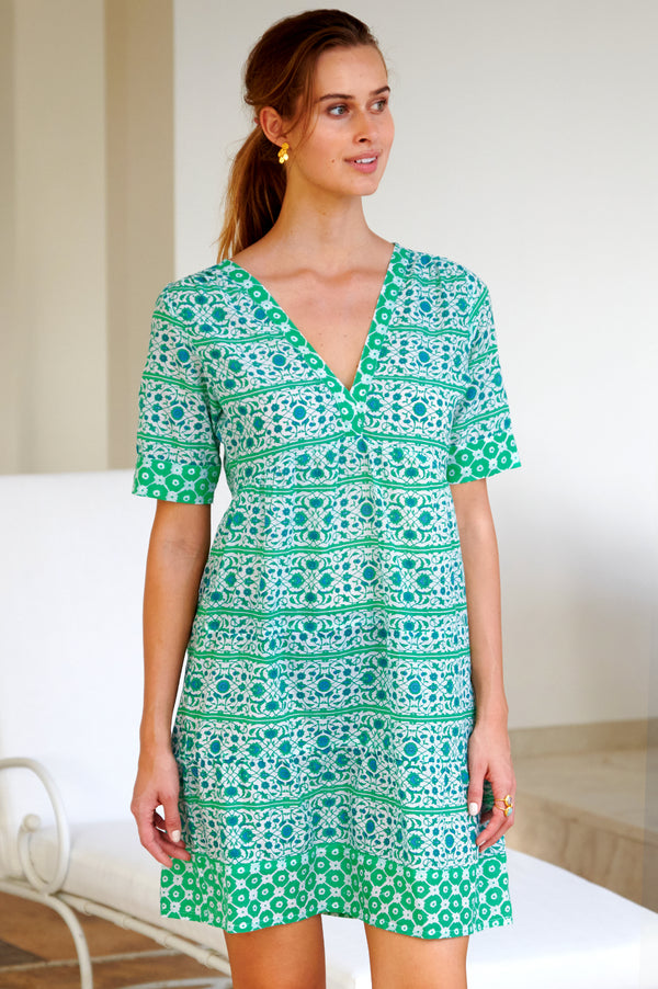 Santorini-Dress-Blue/Green