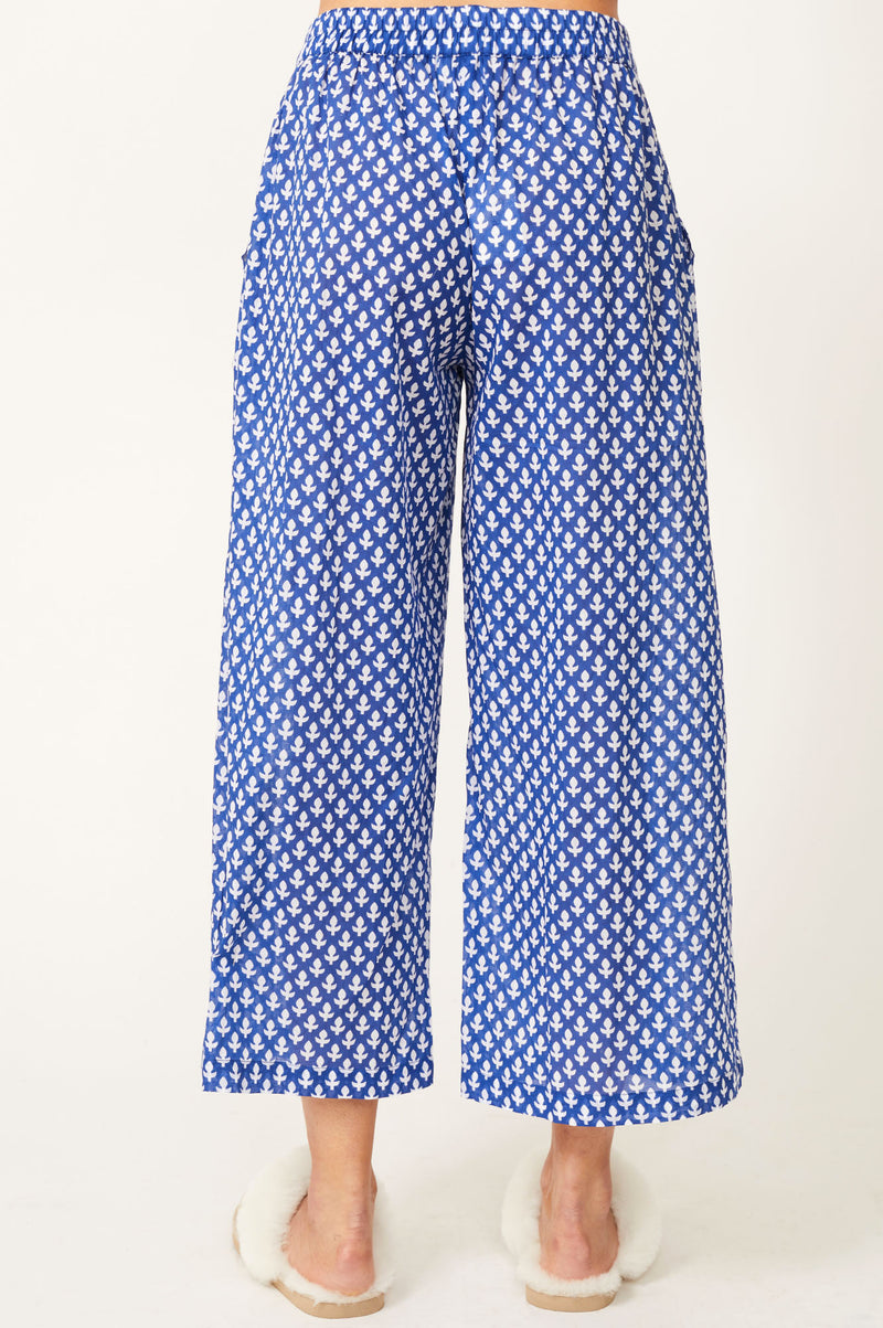 Leah-Organic-Cotton-Pyjama-Bottoms-Leaf-Blue-White