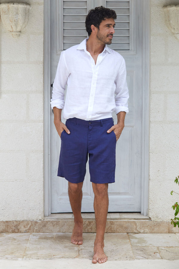 Men's Linen Shorts | Navy