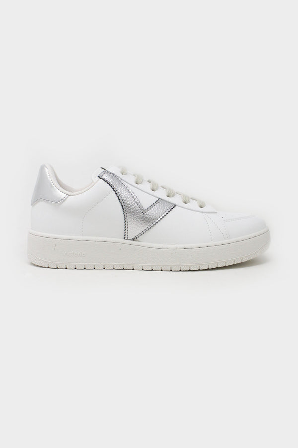 Madrid Low Top Trainers | White/ Silver
