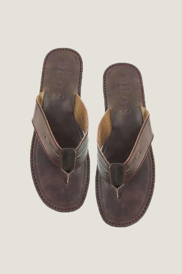 aspiga Men's Leather Flip Flop