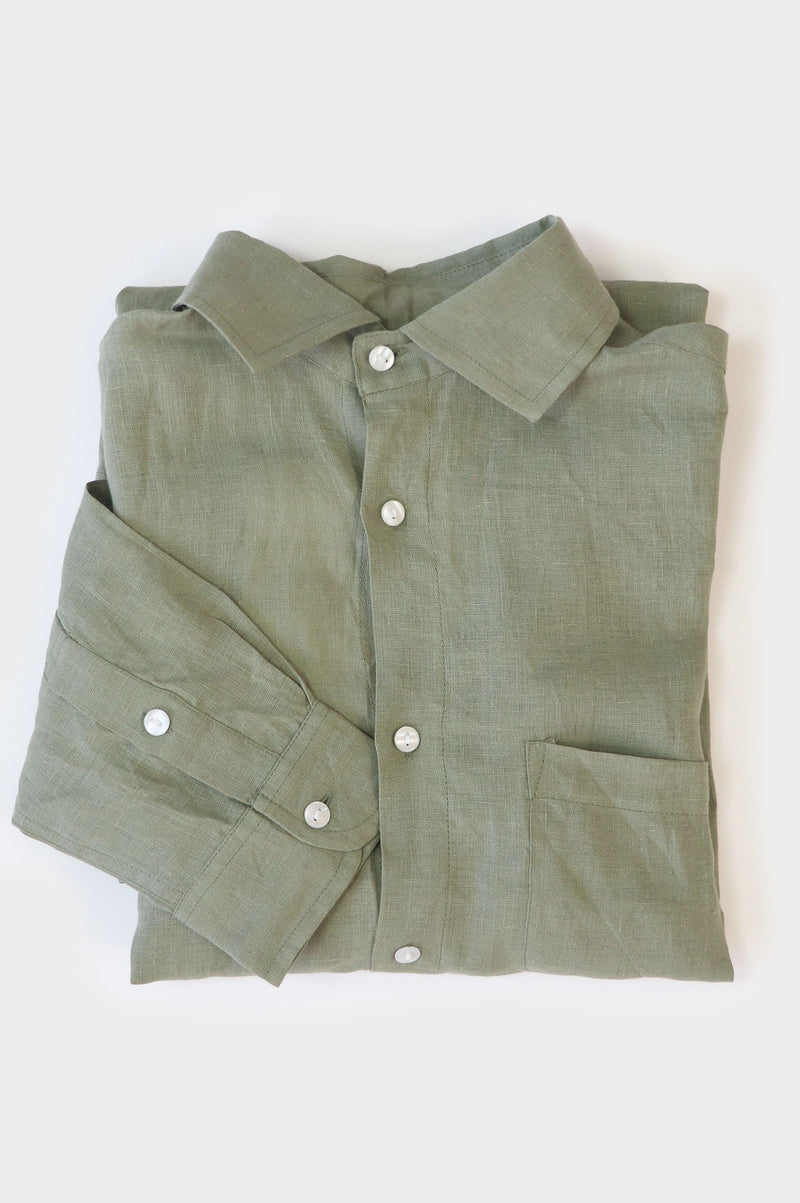 Men's Linen Shirt | Khaki - Aspiga