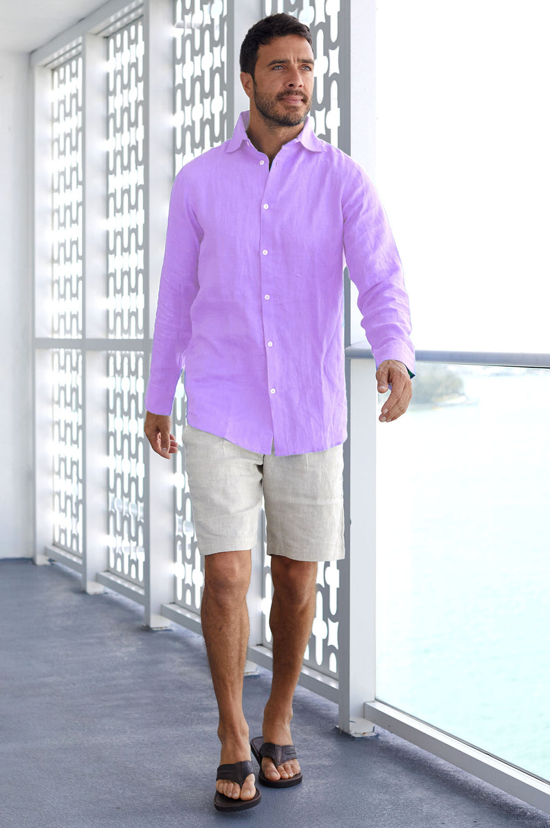 Men's Linen Shirt | Lilac