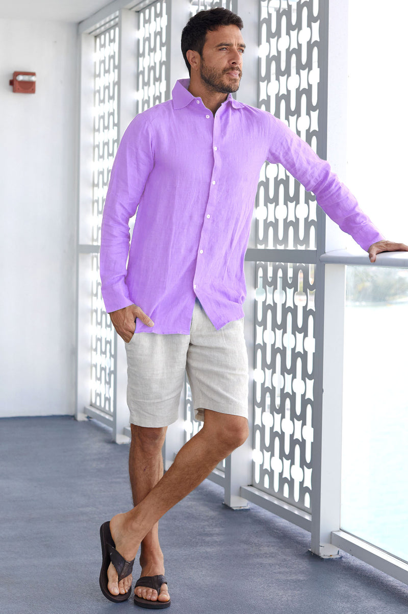 Men's Linen Shirt | Lilac