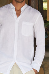 Aspiga Mens Sustainable Linen Menswear Nehru Collar Holiday Shirt ...