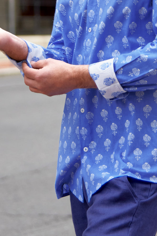 Men's Shirt-Pineapple-Marina-Blue