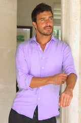 Men's Linen Shirt | Lilac