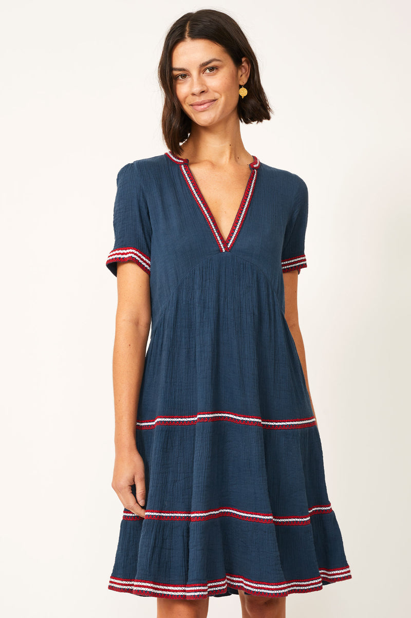 Meredith-Embroidered-Organic-Cotton-Dress-Navy-Red