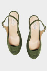 Mykonos Peep Toe Espadrilles | Khaki - Aspiga