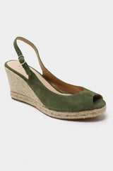 Mykonos Peep Toe Espadrilles | Khaki - Aspiga