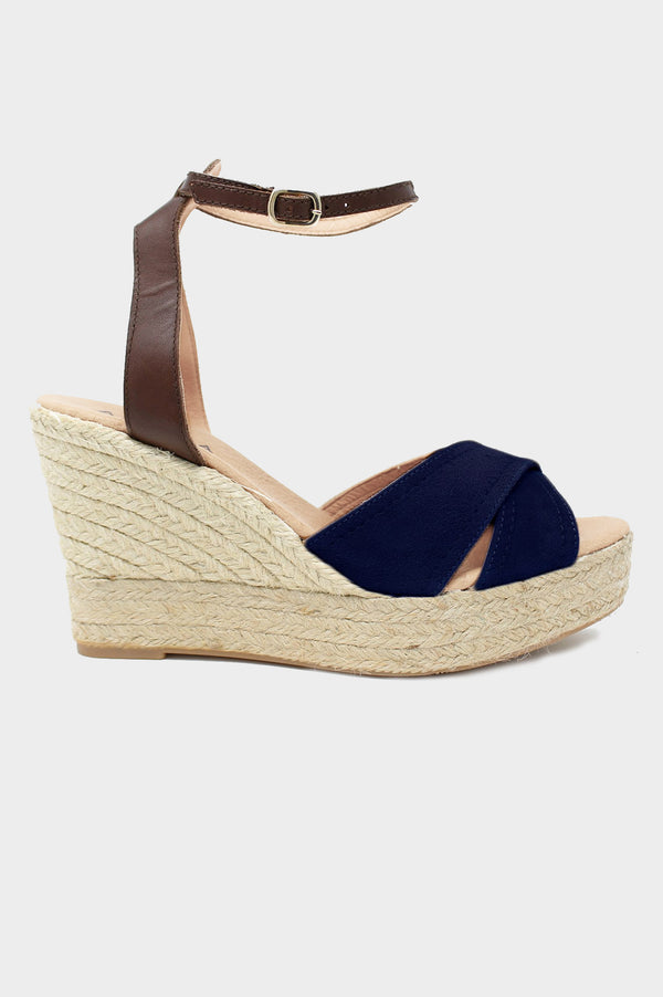 Nadia Platform Wedge | Navy - Aspiga