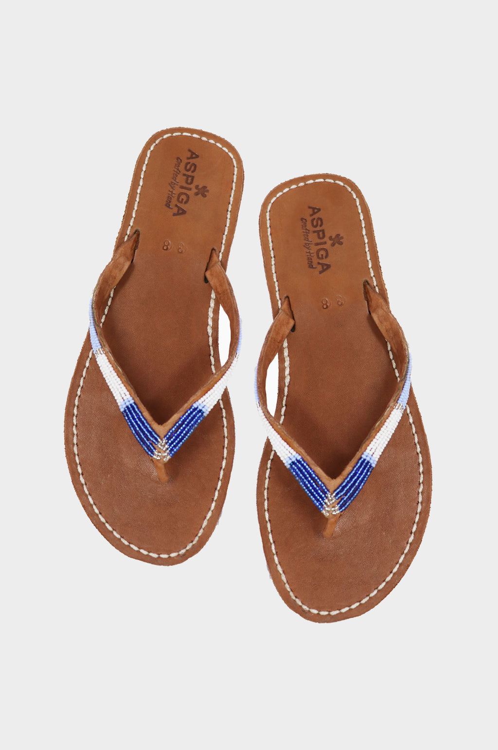 Naisha Soft Padded Sole Leather Sandals Blue Metallics