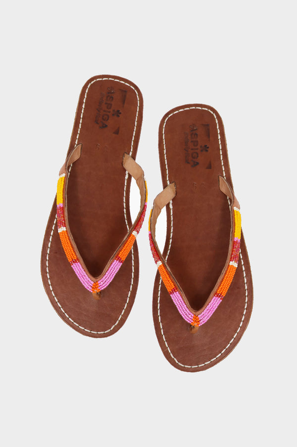 Naisha Soft Sole Sandals | Pink/Orange - Aspiga