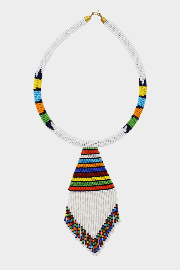 Nala Beaded Maasai Necklace | White