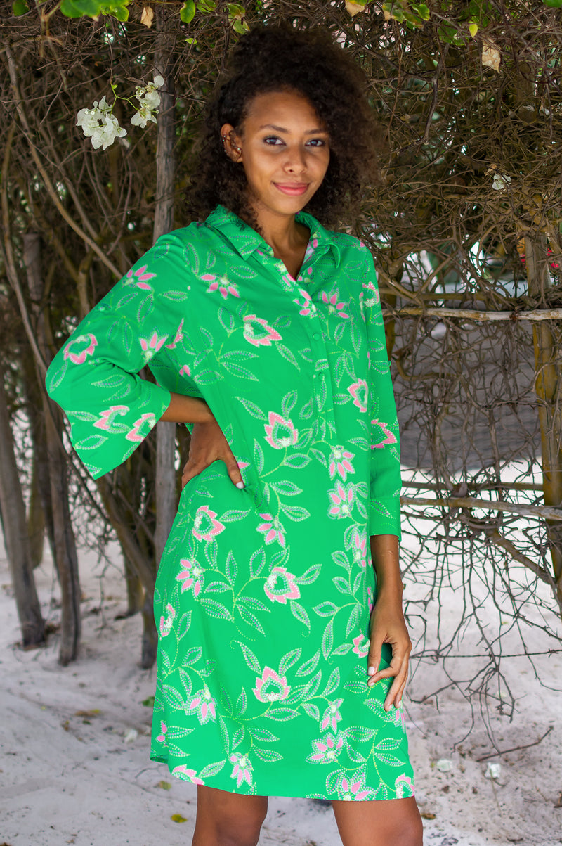 Sandy-EcoVero-Shirt-Tunic-Waterlily-Green